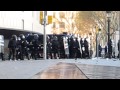 El dia de la vaga del 29 de març del 2012 a Barcelona mentre gravava un vídeo els anti-avalots comencen a disparar pelotas de goma al càmera sense motiu aparent.