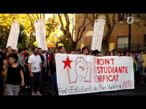 Manifestació universitària contra la LOMQE. Vaga educativa #24O