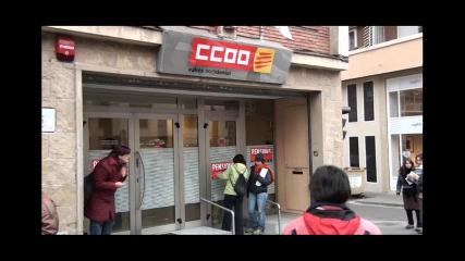 Els integrants de 'Sabadell contra les retallades i pels drets socials' han realitzat diverses accions en el marc de la Vaga General convocada per CGT <br/>