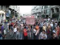 Manifestació 18S en defensa dels serveis públics i contra les retallades en Sanitat i Educació. Unes 16.000 persones es van manifestar a Madrid. Estimació: ocupació de 330m de la Gran Via x 20m d·ample x 2,5 persones densitat m2.