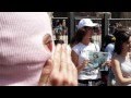 Un grup de persones fa una acció en suport al grup punk rus Pussy Riot en el temple de la Sagrada Família de Barcelona, 17 d·agost de 2012.