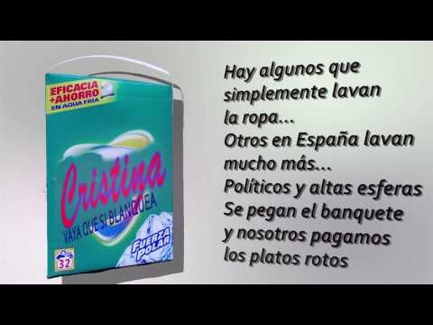 Detergent Cristina ·El que més blanqueja· Res a veure amb la Infanta ni el cas NoosUna trista història que es repeteix molt sovint a Espanya. La corrupció campa al seu aire a Espanya. El cas Noos, la imputació de la infanta Cristina, els fiscals contra els jutges. Al final tot es redueix a veure qui renta més blanc, perquè rentar, tots renten.