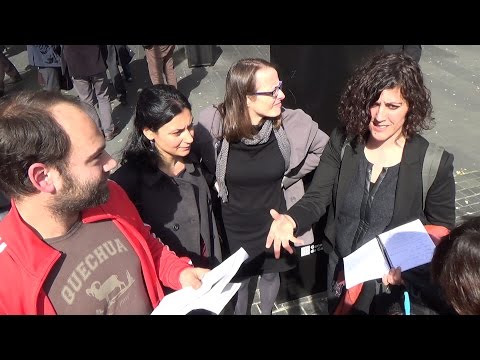 Roda de premsa, després de la compareixença de Jordi Arasa, per les agressions policials del desallotjament de plaça Catalunya, el 27 del maig del 2011.