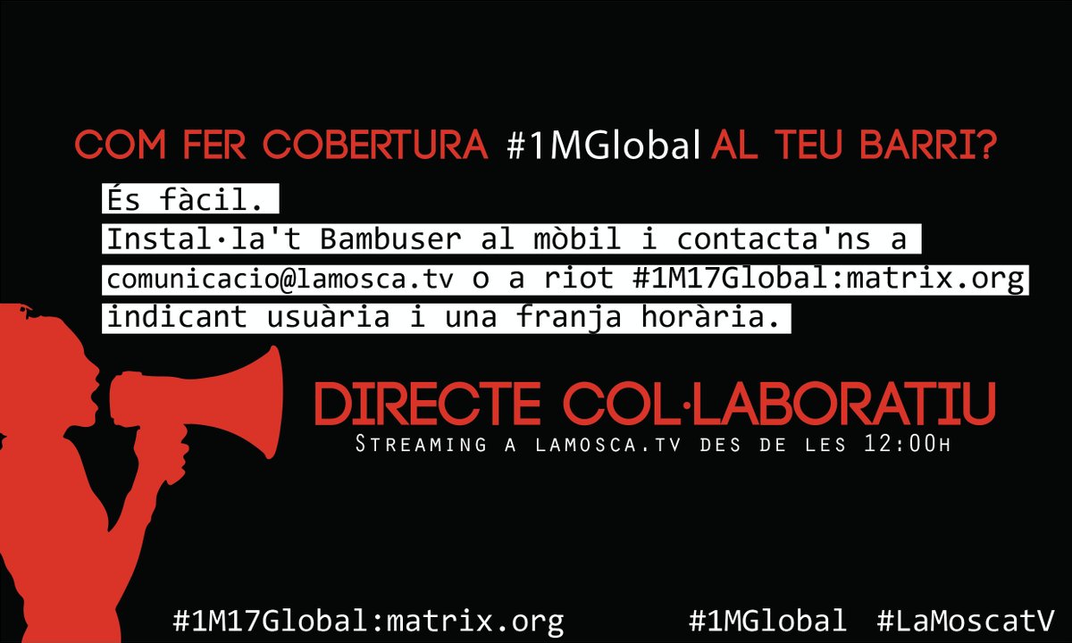 Retransmissió en directe #1rMaig #1mGlobal #direct1deMaig Via @okupemlesones<br/>