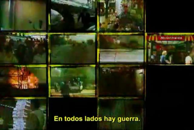 La Quarta Guerra Mundial / La Cuarta Guerra Mundial / The Fourth World War
<br/>
<br/>La 4a Guerra Mundial submergeix l'espectador enmig de conflictes socials a Mèxic, Argentina, Israel/Palestina, Corea, Àfrica del Sud, Amèrica del Nord i Europa. En la 4a Guerra Mundial parlen homes i dones que es neguen a sotmetre's al terror. Parlen els que no permeten que exèrcits, la por o la desesperació ocupin els seus somnis d'un món just i sense opressió.
<br/>
<br/>Director: Rick Rowley
<br/>Productor: Big Noise Films
<br/>Guionista: Rick Rowley
<br/>Música: Rick Rowley i Jacqueline Soohen
<br/>Nacionalitat: Estats Units
<br/>Gènere: Documental<br/>