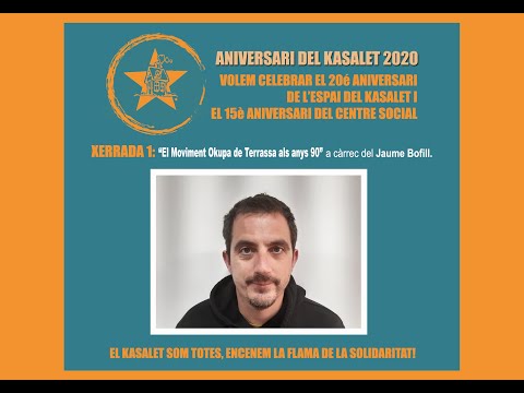 ·El Moviment Okupa de Terrassa els anys 90· a càrrec del Jaume Bofill. El Jaume ens parla del recorregut del moviment Okupa de Terrassa des dels anys 90, en el context de la lluita Antifeixista d·aquells anys. La lluita dels Insubmissos, el C.S.O. Vallparadis, els Kork·s, Acció Autònoma, repressió policial, institucional i judicial,... van suposar un abans i un després en la lluita per una vida digna a la ciutat. Van ser anys de dura repressió, però per una altra banda, també van ser anys d·empoderament ciutadana i de lluita combativa al carrer. <br>EL KASALET SOM TOTES, ENCENEM LA FLAMA DE LA SOLIDARITAT<br>» Subscriu-te al nostre canal, així ens podràs ajudar a difondre els continguts que anem publicant. <br><br>https://www.youtube.com/channel/UCqLiM56Y__Ko9bunsE2C8Qw----------------------------------------------------------------------------- <br>LES NOSTRES XARXES SOCIALS: <br>- Instagram: El Kasalet <br>- Twitter: @Kasalet <br>- Facebook: @C.S.O.A.Kasalet