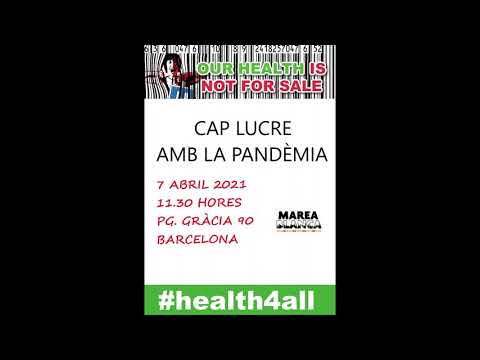 <div>El proper 7 d'abril , Dia Mundial de la Salut, es també el dia que des de fa anys ens mobilitzem a tota Europa i amb caràcter global els moviments socials en defensa del dret a la salut en una jornada d'acció impulsada des de la Xarxa Europea contra la Privatització i Mercantilització de la Salut i la Protecció Social <a href='http://europe-health-network.net' target='_blank'>http://europe-health-network.net</a></div><div><br></div><div>Aquest any també penjarem llençols blancs als balcons i finestres de les nostres llars.</div><div><br></div><div>En una pandèmia global, exigim que les vacunes de la Covid siguin accesibles per a tothom.</div><div><br></div><div>Per això signa la iniciativa legislativa europea Right2Cure  <a href='https://noprofitonpandemic.eu/ca/' target='_blank'>https://noprofitonpandemic.eu/ca/</a></div><div><br></div><div>Mobilitzem-nos totes plegades</div><br/>