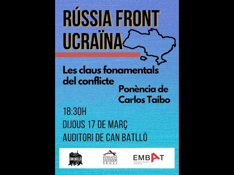 Conferència de Carlos Taibo, i debat posterior, a l'Auditori de Can Batlló. Organitzat per Fundació Salvador Segui i per Embat.<br><br/>