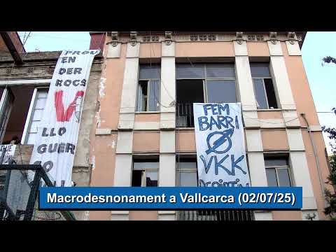 Emissió en directe del macrodesnonament a Vallcarca<br/>